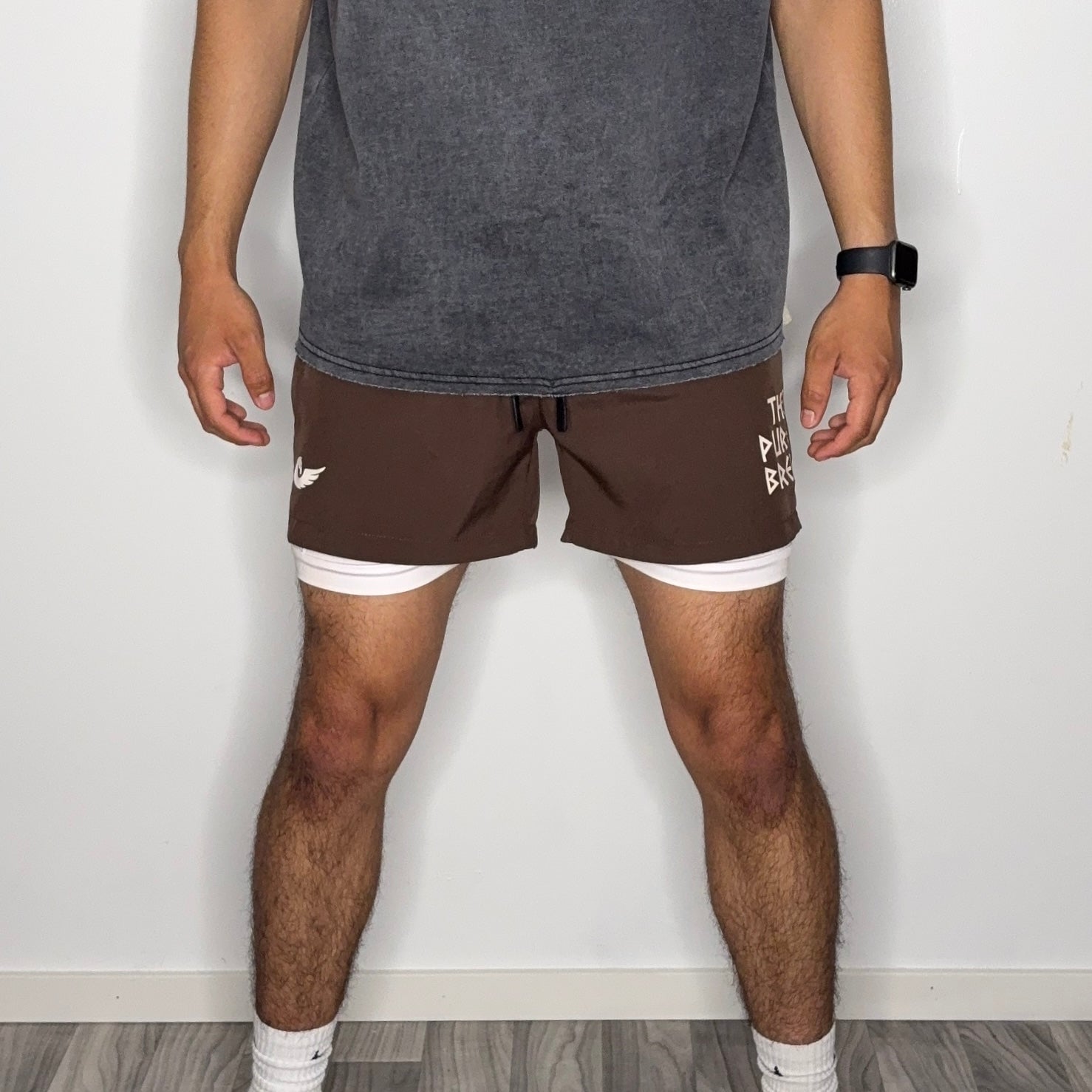 BROWN LINER SHORTS