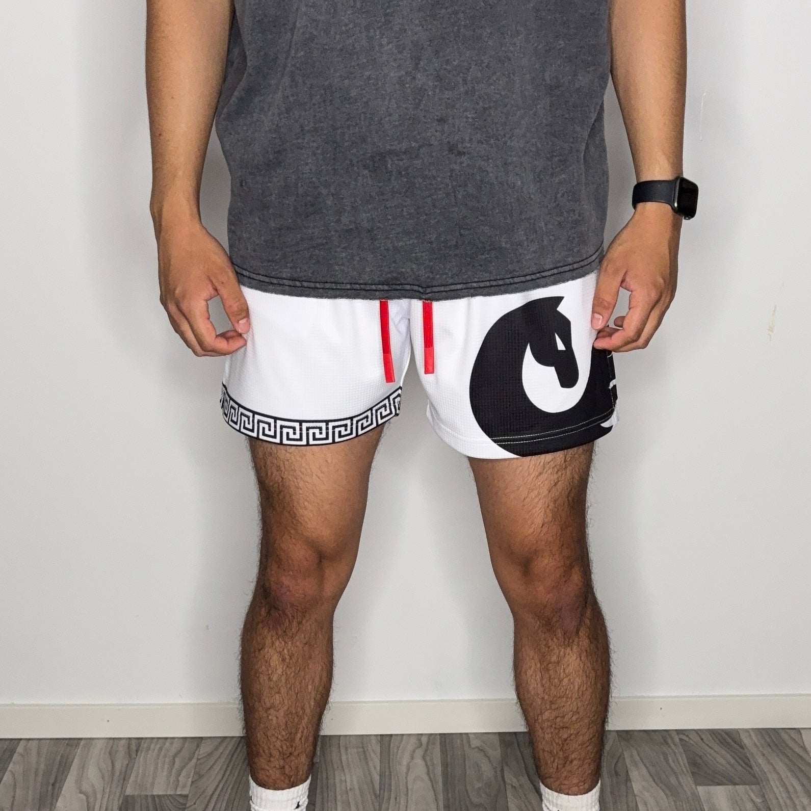 WHITE MESH SHORTS