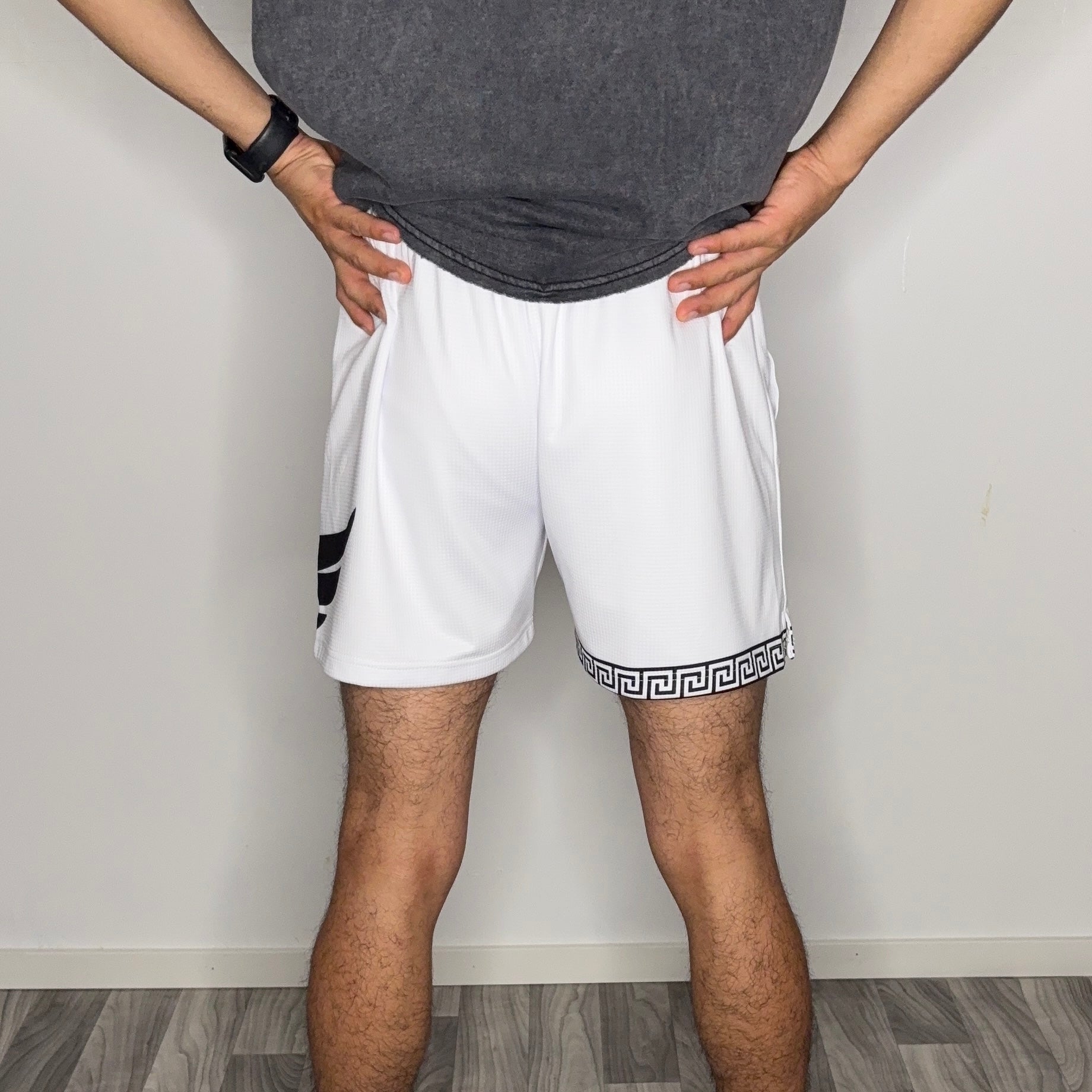 WHITE MESH SHORTS