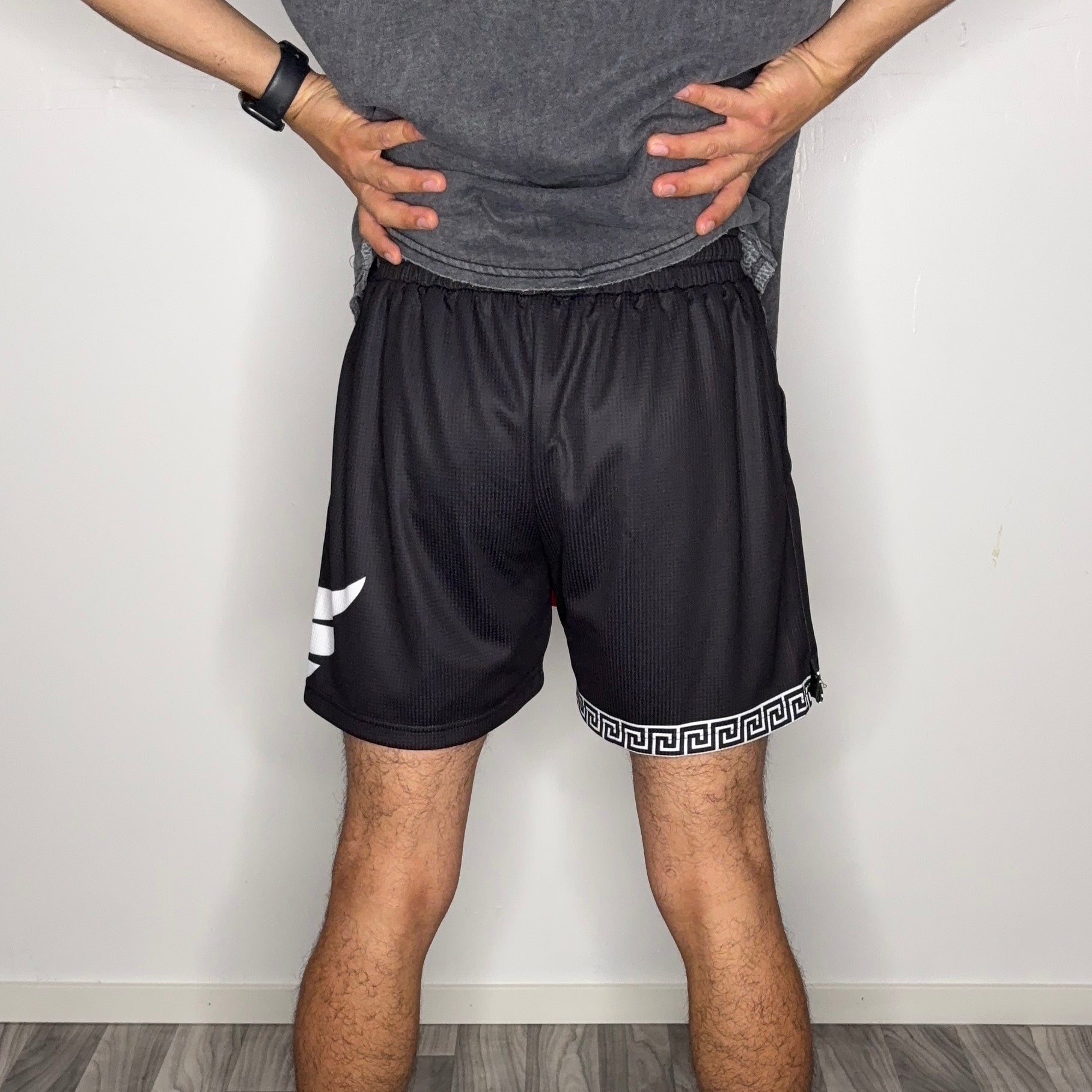 BLACK MESH SHORTS