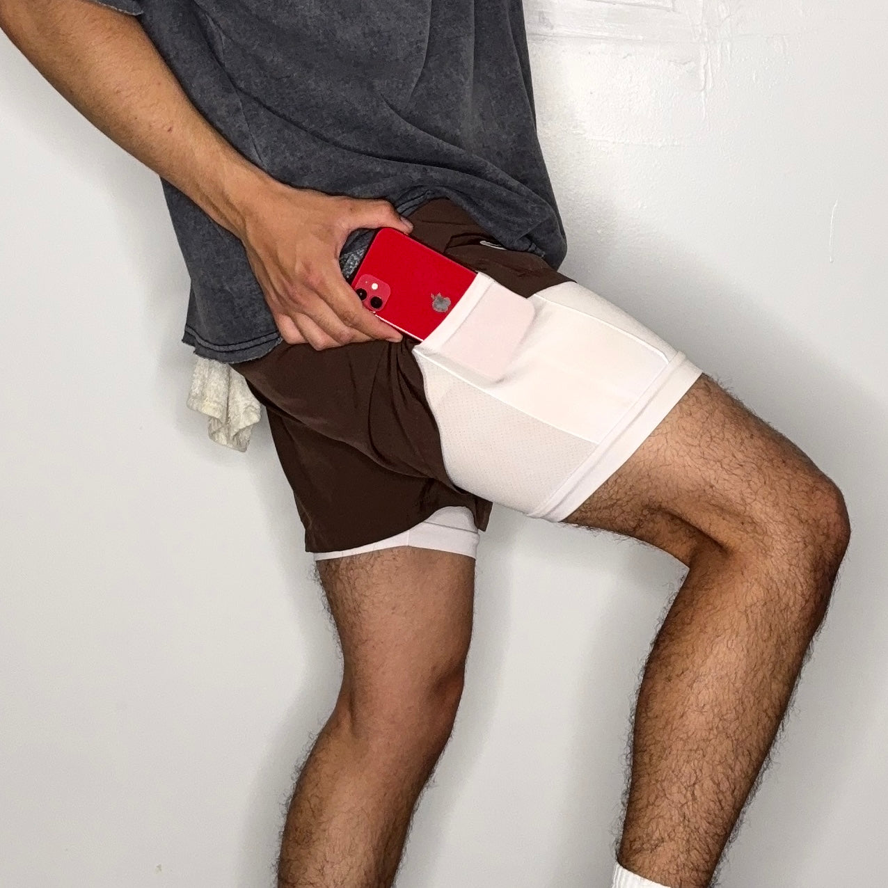 BROWN LINER SHORTS
